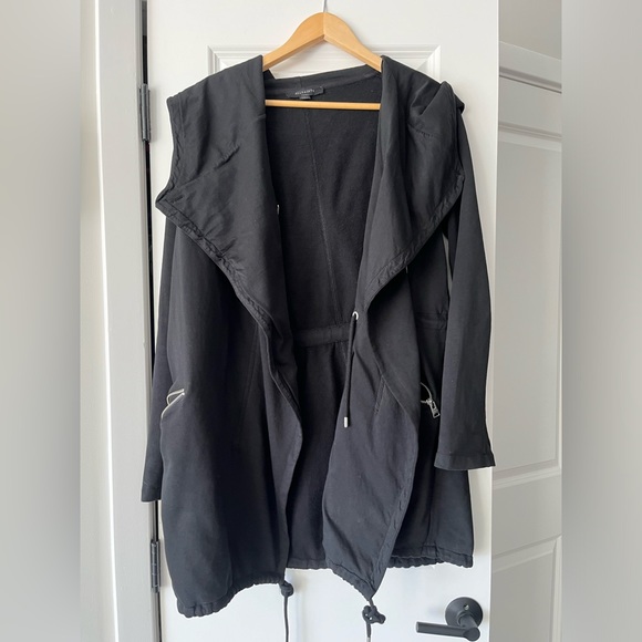 ALL SAINTS Navarre Oversized Jacket Sweatshirt Black - Picture 5 of 16